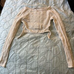 Cream Knit Cropped Sweater